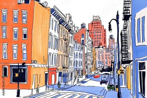 Colorful New York illustration
