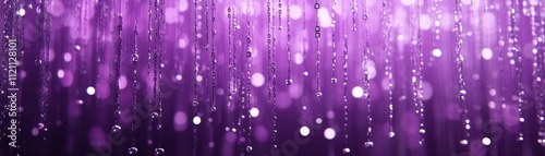 Captivating rainfall drops abstract setting digital art purple background close-up view visual serenity