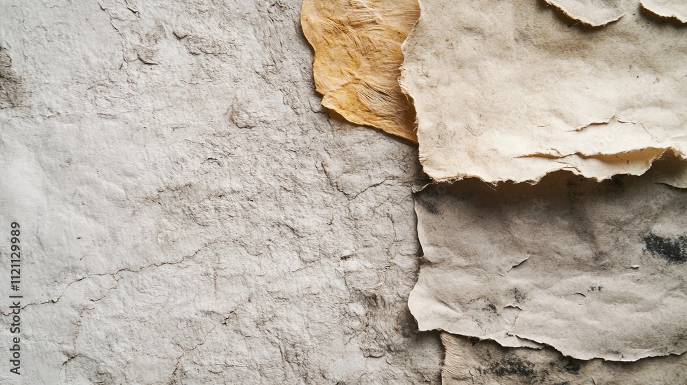 Weathered wall texture with peeling plaster, showcasing layers of aged character. Weathered wall texture with peeling plaster, showcasing layers of aged character.