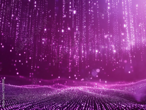 Dynamic digital rainfall abstract space animation futuristic environment aerial view data visualization concept