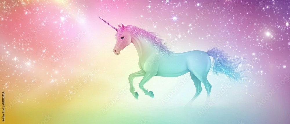 Magical Pastel Unicorn Galloping Through a Sparkling Galaxy Magical Pastel Unicorn Galloping Through a Sparkling Galaxy