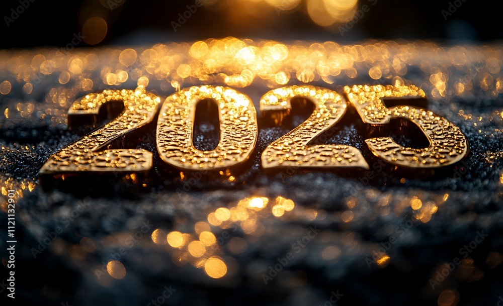 Number 'Happy New Year 2025' on a Surface. Number 'Happy New Year 2025' on a Surface.