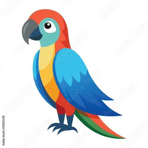 "Vibrant Colorful Parrot Vector Illustration"