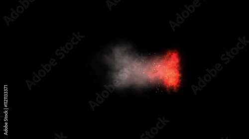 Realistic fire animation set on black background . 4K animation for film ads and movie.