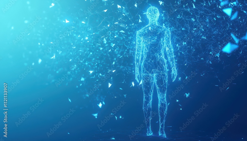 Abstract Digital Human Form Networked Connections Abstract Digital Human Form Networked Connections