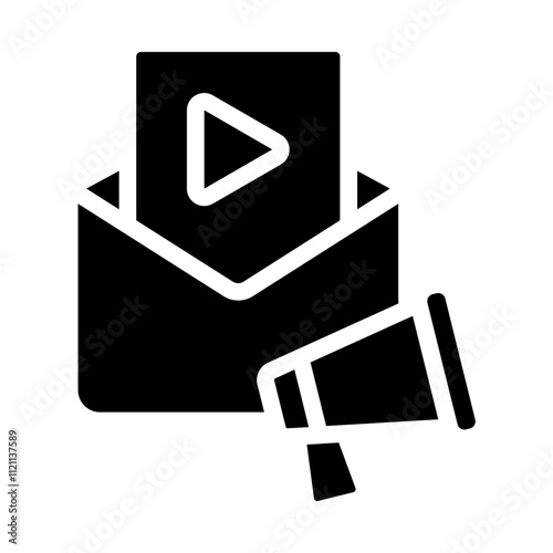 Email Video ADS Solid Icon