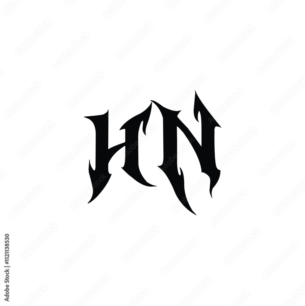 HN monogram logo design letter text name symbol monochrome logotype alphabet character simple logo HN monogram logo design letter text name symbol monochrome logotype alphabet character simple logo