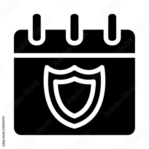 Safety Calendar Solid Icon