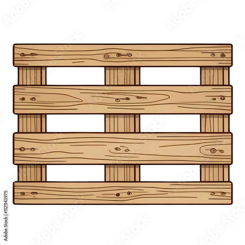 Wooden Pallet with Transparent Background