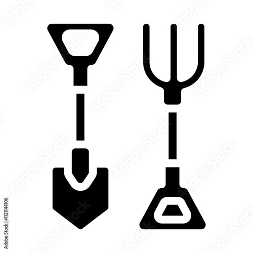 Shovel and Pitchfork Solid Icon