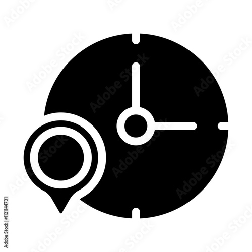 Time Location Solid Icon
