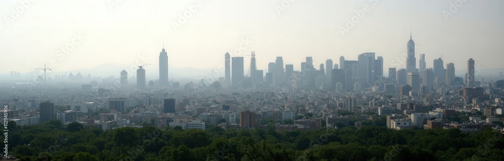 Fototapeta premium Cityscape Skyline Haze, Distant View