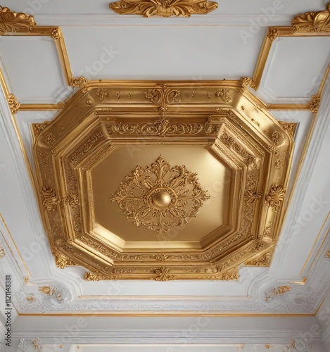 Decorative gold-plated metalwork ceiling decoration, craftsmanship, high-end