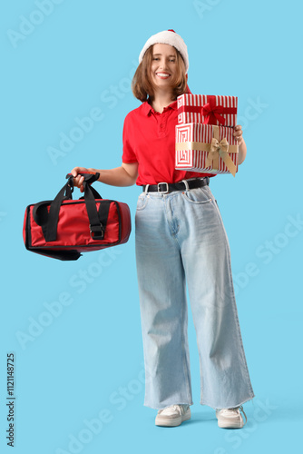 Female delivery worker with...