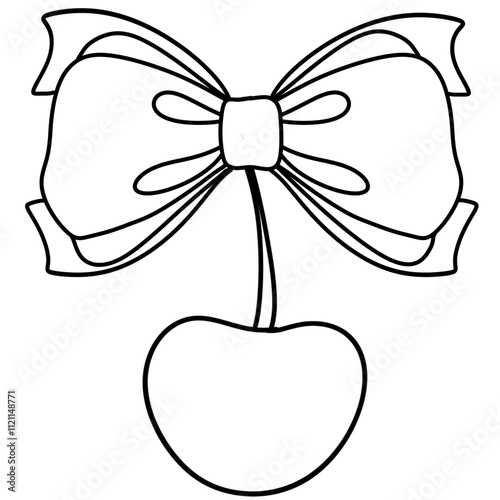 hand painted red cherry tied with a bow