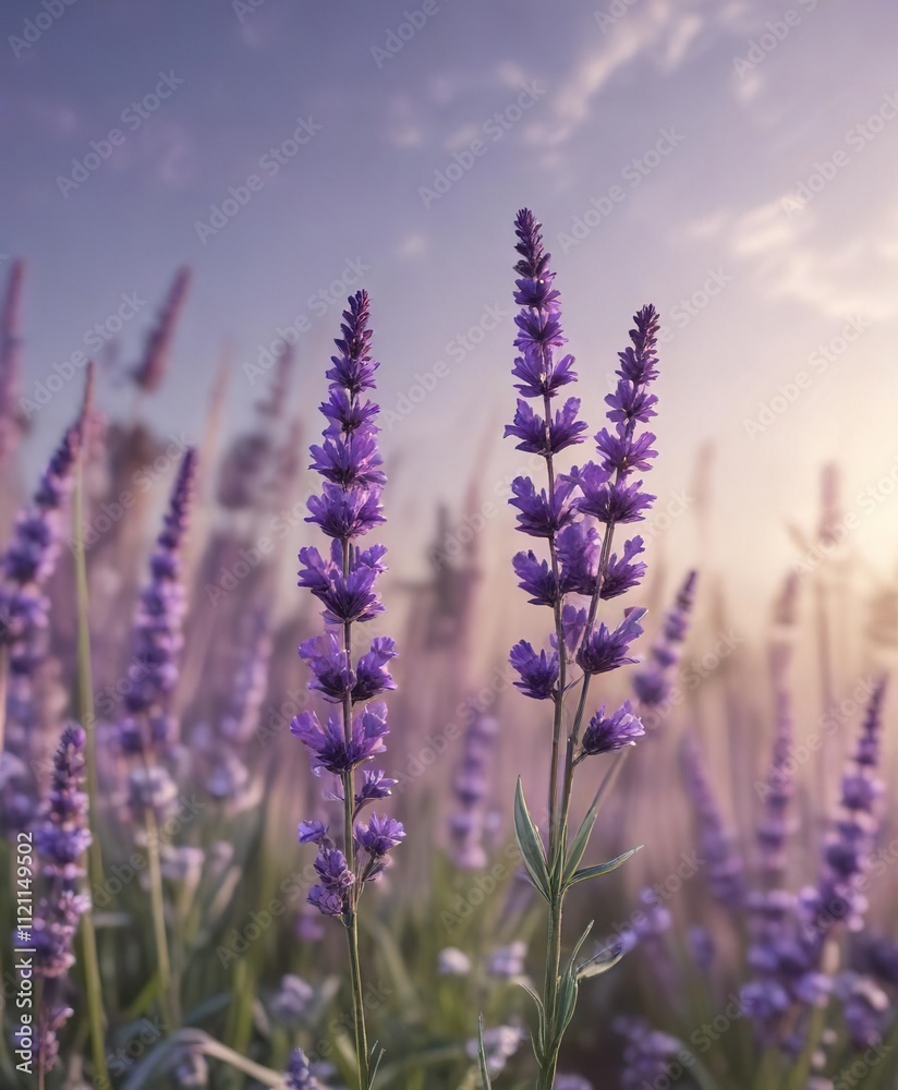 A delicate lavender bloom floats gently in the air, flower, whimsical, ethereal A delicate lavender bloom floats gently in the air, flower, whimsical, ethereal