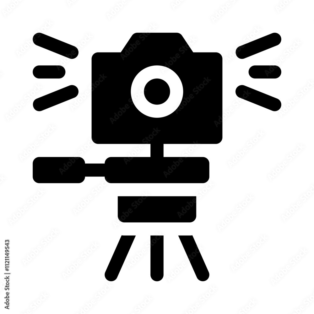 Camera Tripod glyph icon Camera Tripod glyph icon