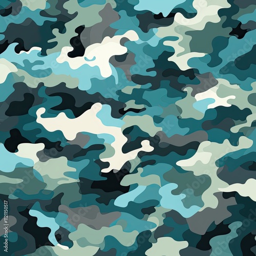 Large Camouflage Pattern in Minimalistic Flat Design