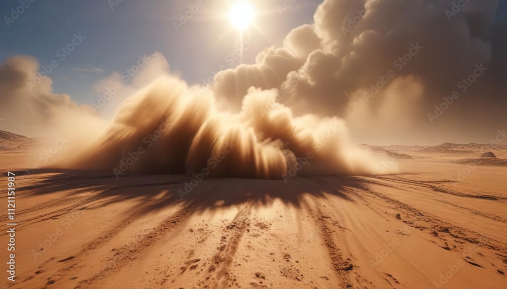 Huge dust cloud casting a shadow on the ground, sky, weather Huge dust cloud casting a shadow on the ground, sky, weather