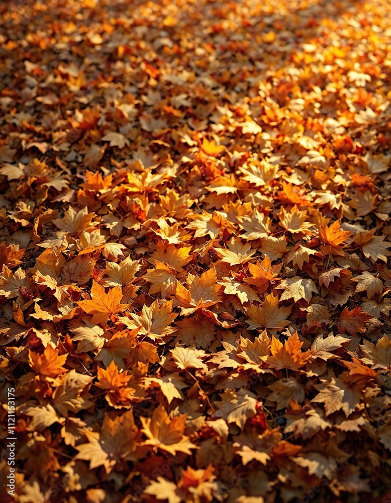 Background of dry fallen leaves in shades of gold and brown, creating a sense of warmth and coziness, earthy tones, natural ambiance, warmth and coziness