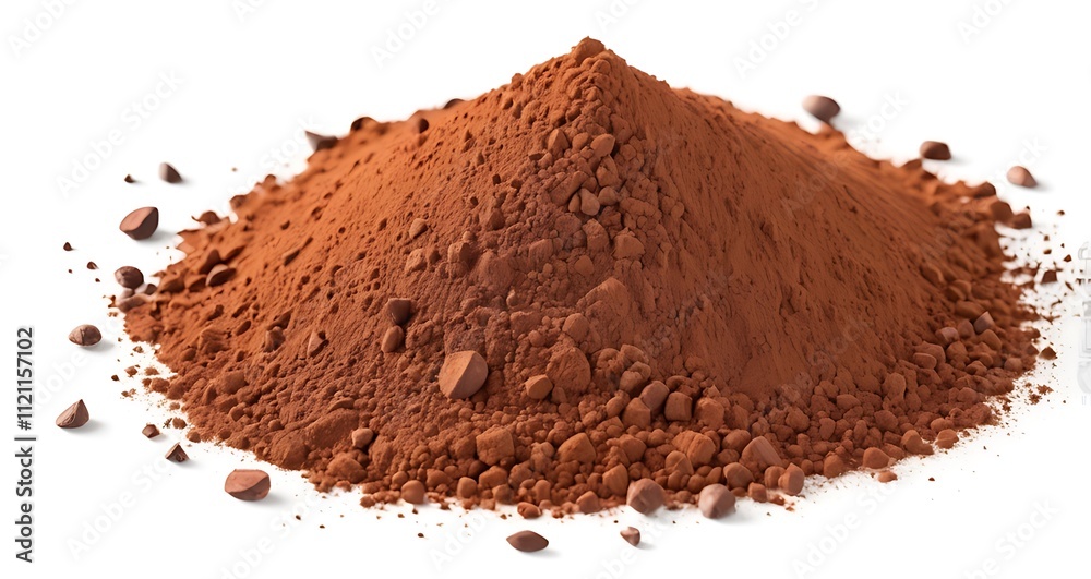 Pile_cocoa_powder_isolated_on_white_background Pile_cocoa_powder_isolated_on_white_background