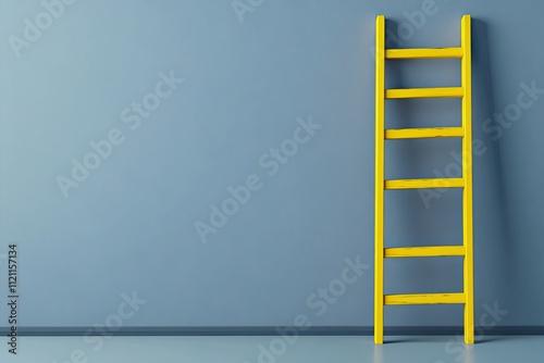 Ladders floating on a blue-gray background isolated