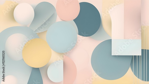 Abstract composition featuring soft shapes and pastel colors for design inspiration.