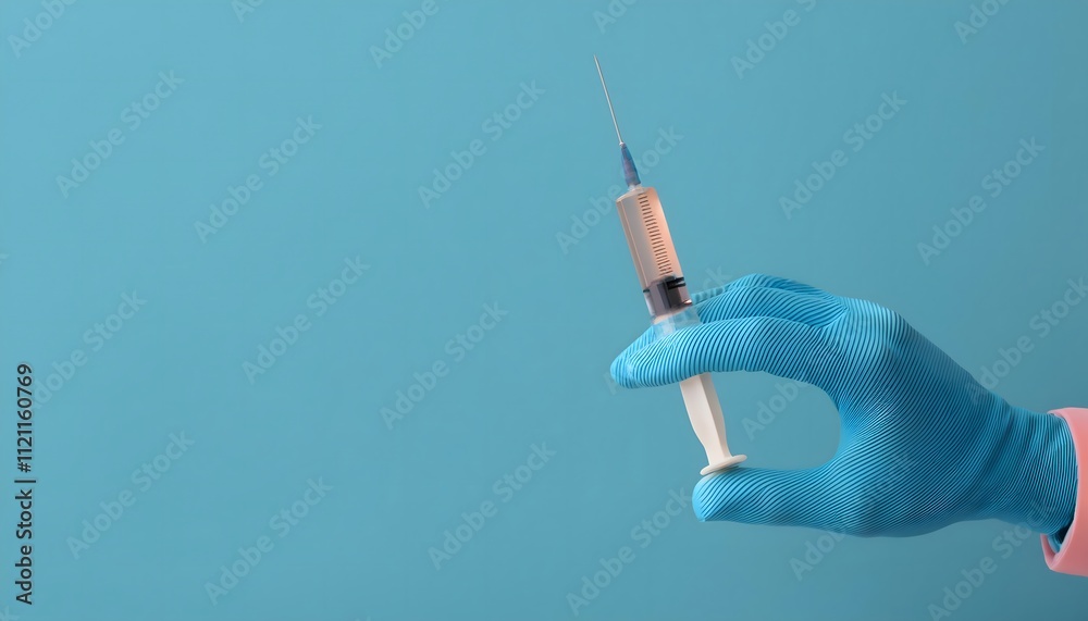 Warning concepts about health and cellular degeneration: Hand holding syringe, pandemic prevention. Warning concepts about health and cellular degeneration: Hand holding syringe, pandemic prevention.