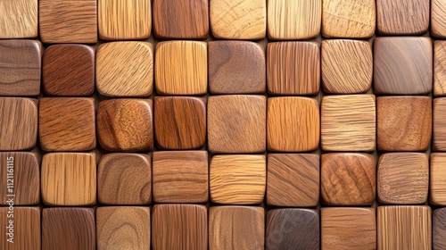 Colorful wooden block pattern, natural and textured, perfect for backgrounds.