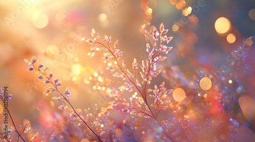 Abstract sparkling bokeh with warm golden tones, creating a cozy and magical glow