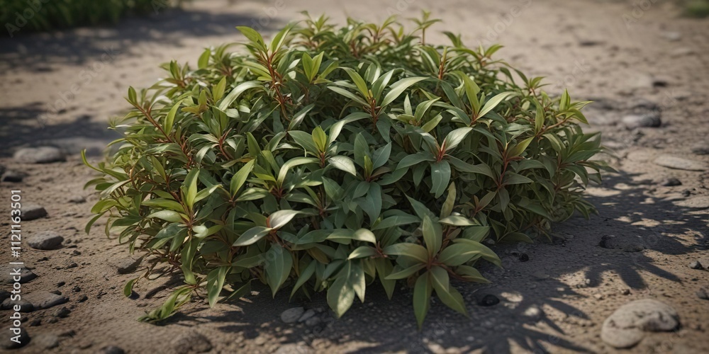 Low-growing, spreading alternanthera sessilis plant with small, oval-shaped leaves, aquatic plant, hydrophyte Low-growing, spreading alternanthera sessilis plant with small, oval-shaped leaves, aquatic plant, hydrophyte