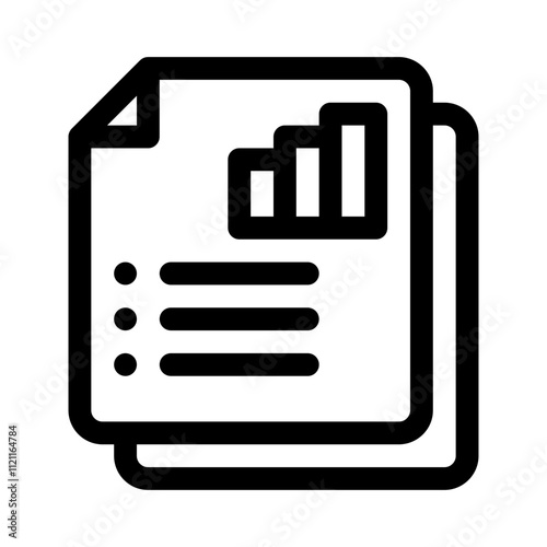 Document with Graph line icon