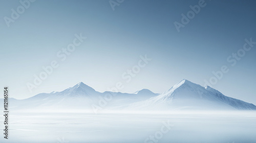 Wallpaper Mural Snowy mountain range under a clear blue sky during the cold winter season Torontodigital.ca