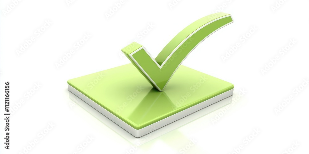 A green check mark in a checkbox, isolated and designed to indicate task completion or selection. A green check mark in a checkbox, isolated and designed to indicate task completion or selection.