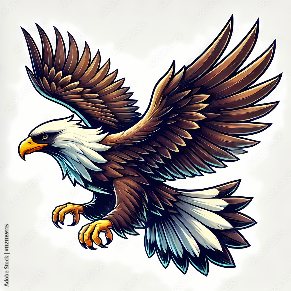 Obraz premium Philippine Eagle illustration against white background