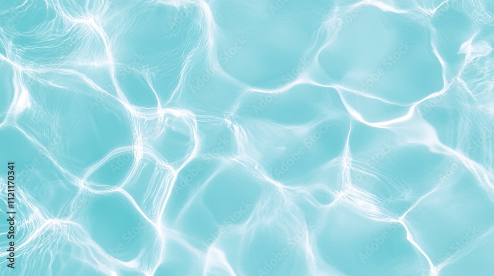 Fototapeta premium Clear Aqua Water Surface with Light Reflections and Waves