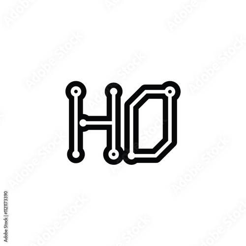 HO monogram logo design letter text name symbol monochrome logotype alphabet character simple logo