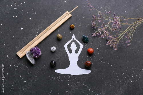 Set of chakra stones, incen...
