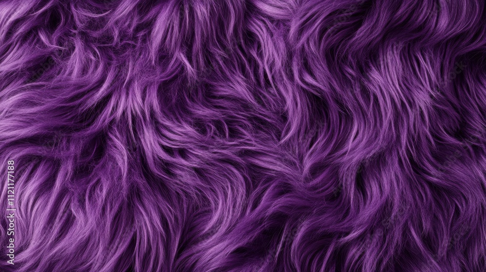 Fototapeta premium Soft and fluffy purple fur with high-quality texture, luxurious macro details for cozy themes