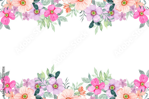watercolor floral frame background 