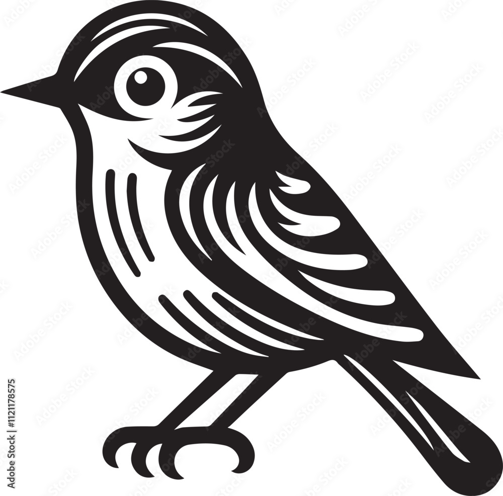 Obraz premium Minimalist black and white bird vector design perfect for logos, illustrations, and creative projects. Clean lines and simple design make it versatile for various digital and print applications.