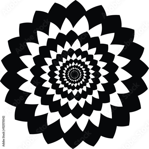 Mandala ar Black color design white background