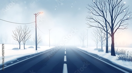 Winter Road: A Serene Drive into the Unknown 