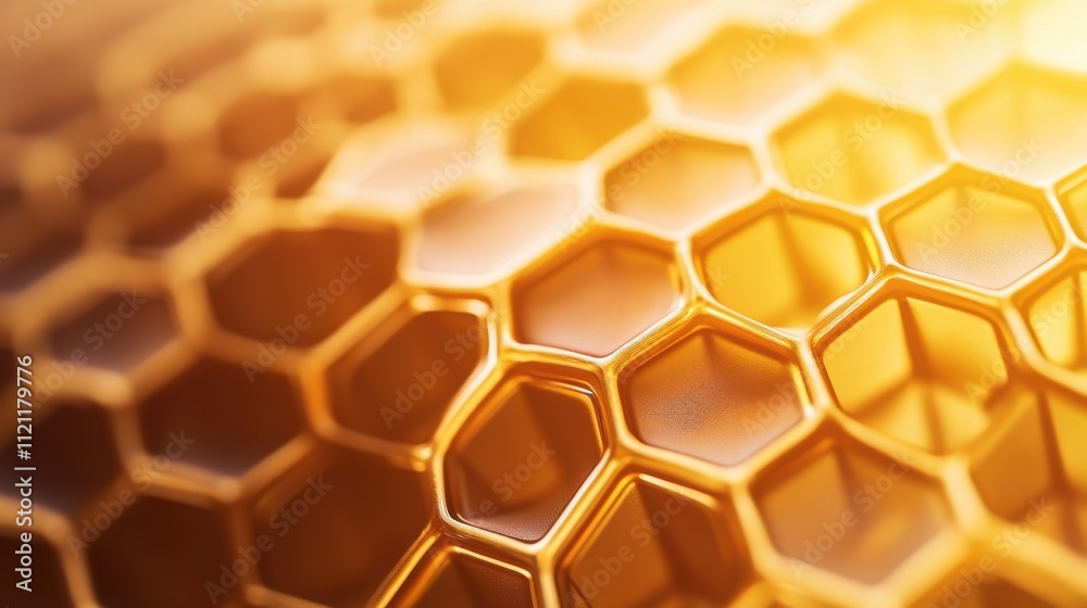 Golden Honeycomb Structure Abstract Hexagonal Pattern Background Golden Honeycomb Structure Abstract Hexagonal Pattern Background