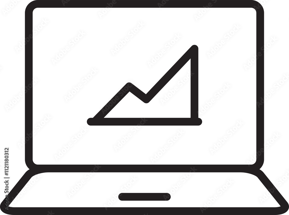 Laptop and Graph Icon Line Art
Laptop and Graph Icon Line Art