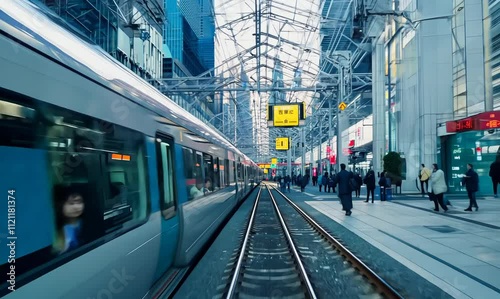 4k timelapse of train departure from busy tokyo station