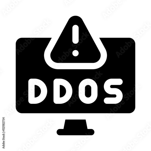 DDOS attack glyph icon