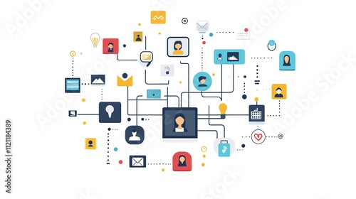 Wallpaper Mural A graphic of people connected in a network. Torontodigital.ca