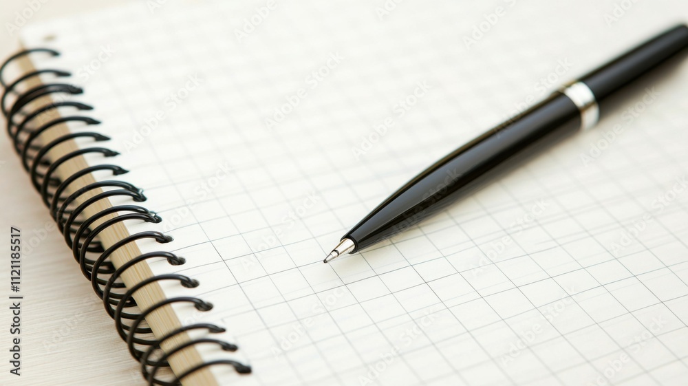 Writing inspiration blank notebook and pen on table creative workspace minimalist design close-up view planning ideas Writing inspiration blank notebook and pen on table creative workspace minimalist design close-up view planning ideas