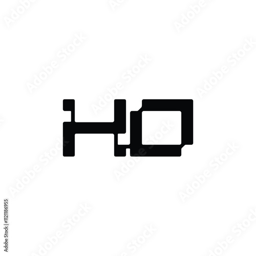 HO monogram logo design letter text name symbol monochrome logotype alphabet character simple logo